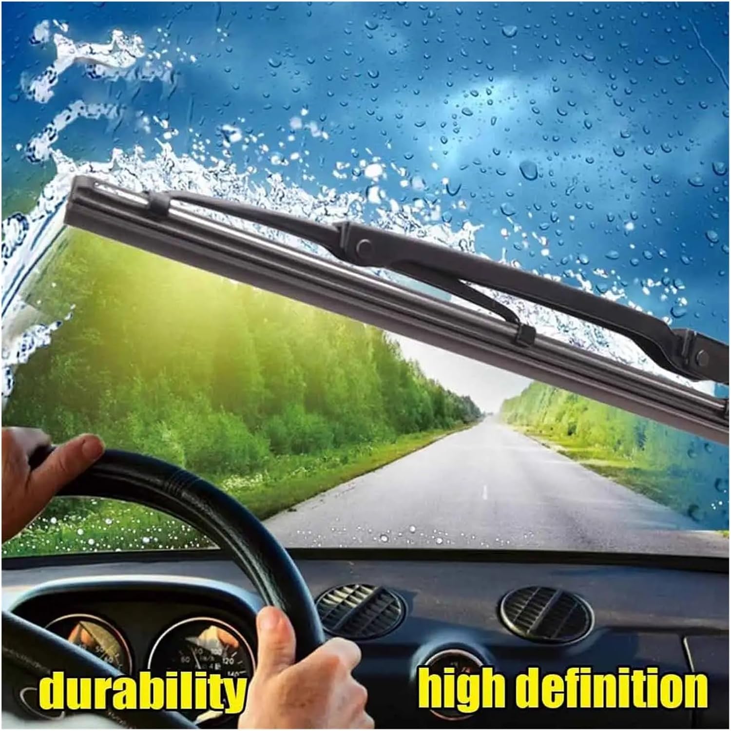 9mm Iron Frame Wiper Universal J/U Hook 13"14"16"17"18"19"20 "21"22"24" For Cleaning Automotive Parts(16 inch)