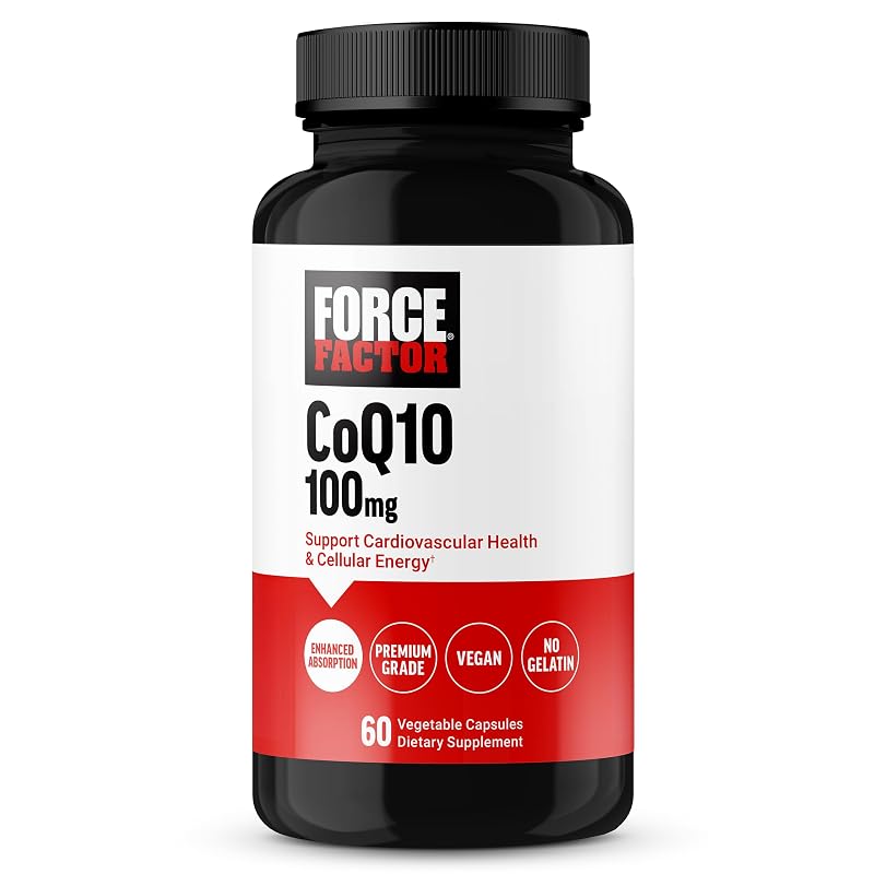 Force Factor Suplemento de Coenzima Q10 100 mg, 60 cápsulas