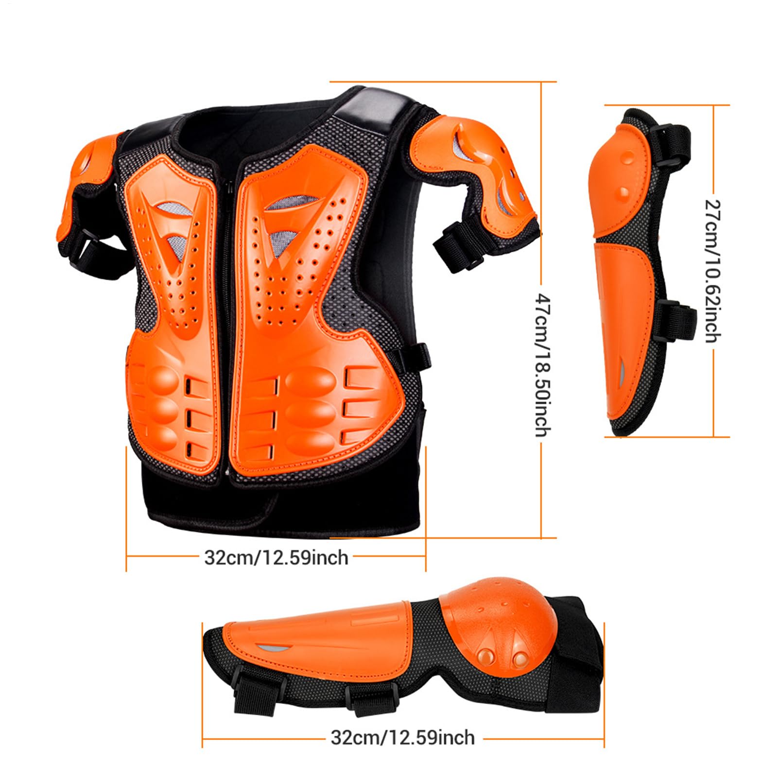 Équipement de motocross pour enfants – Protection de poitrine de moto, combinaison de protection avec genoux, coudes, bras, épaules