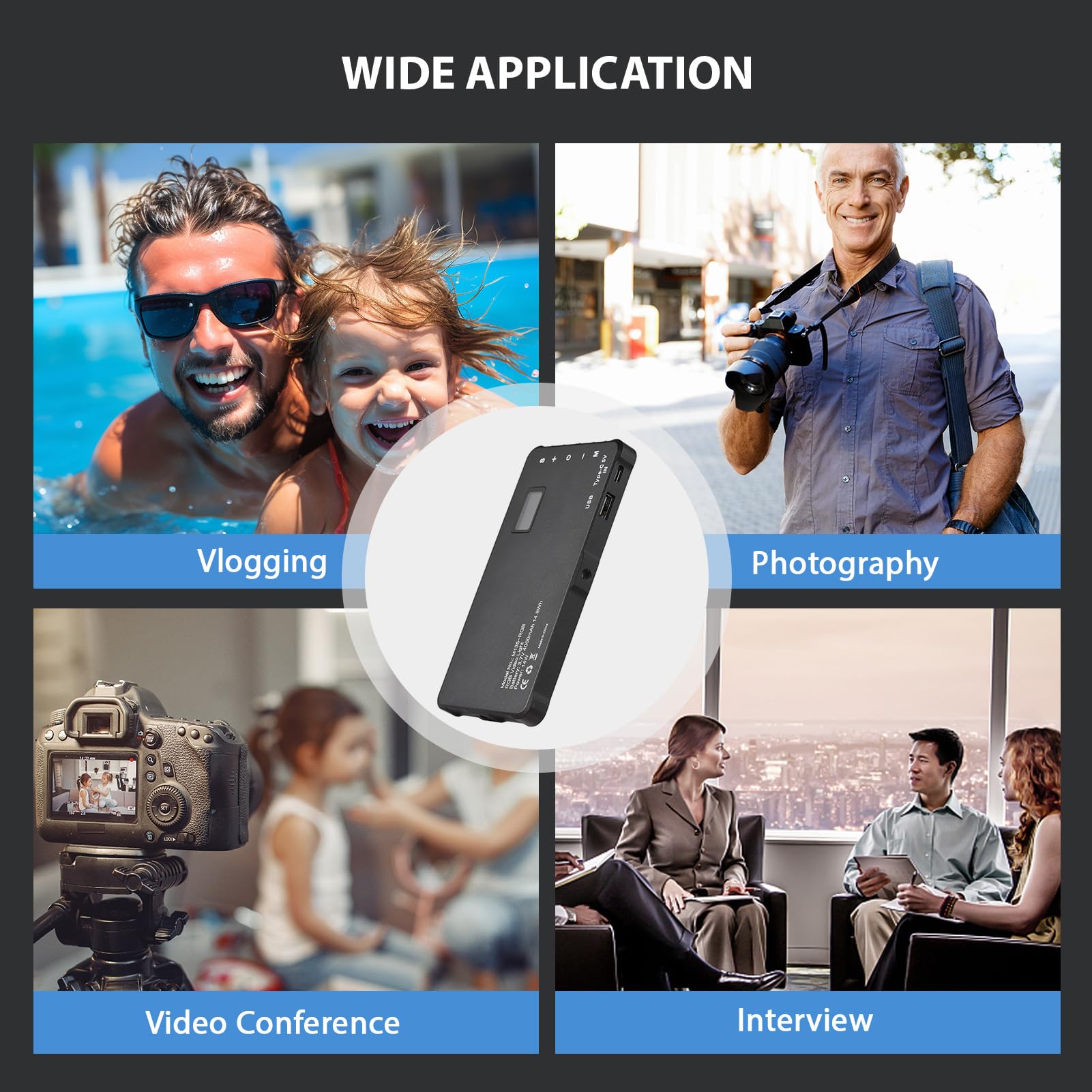 Andoer Luce Video RGB Luce Selfie per Telefono Luce di Riempimento RGB Pannello Tascabile Luce Video per Vlog Live Streaming Videoconferenza Lluminazione Fotografia di Prodotto