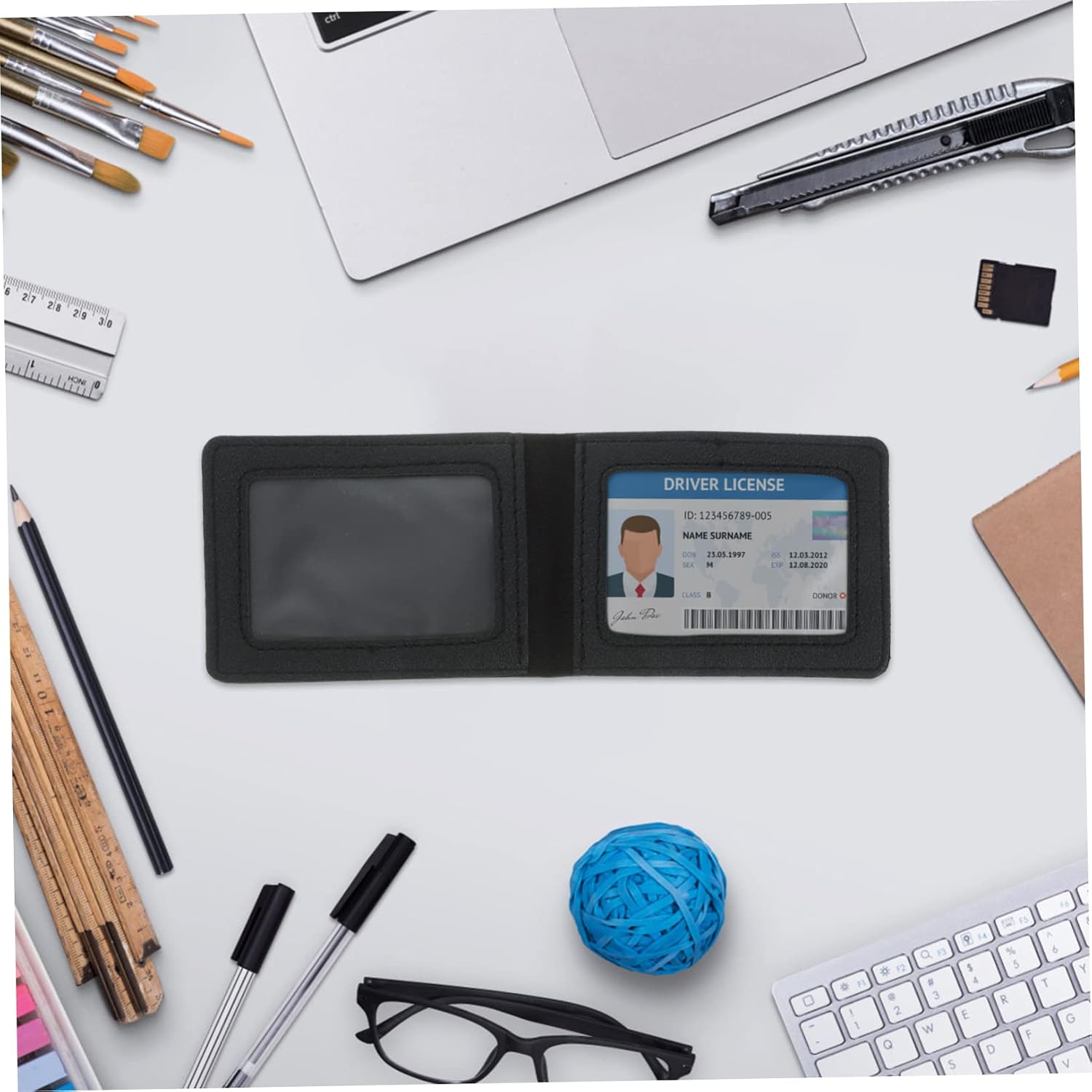 Gadpiparty 5Pcs PU Leather Driver License Holder Multiple Card Slots Waterproof Registration and Insurance Holder for Men and Women Compact Car Document Organizer