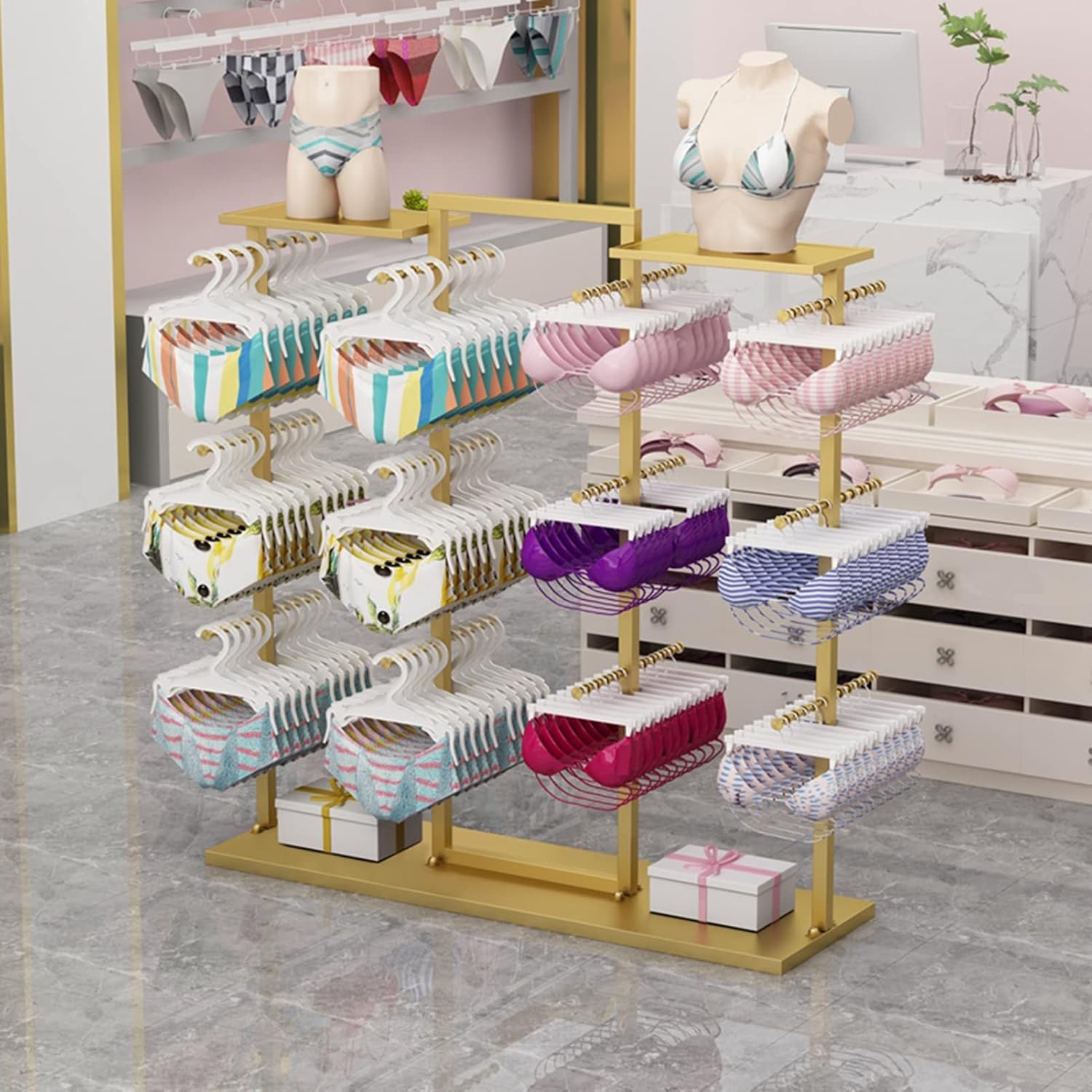 This Garment Rack - Multifunctional Display Stand for Lingerie and Underwear, Stylish Clothing Store Storage Holder for Accessories