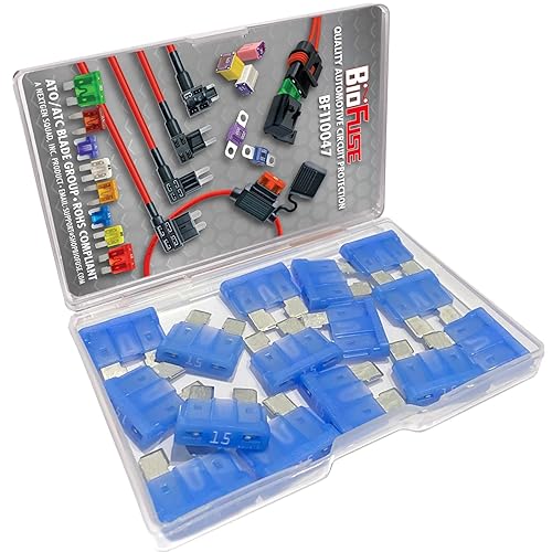 Miniatura 2 de Juego de fusibles ATO estándar 15A (15 fusibles regulares) Grupo de cuchillas ATO, ATOF, ATC, ATS, APR, Automotive, Car, Camión, SUV, RV, Barco,