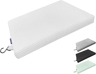 Non-Slip Waterproof Shower Seat Cushion Bathtub Pillow Shower Chair Bench Bathtub Cushion - with 3D Mesh & Hook - Bath Pillow，for Elderly，Pregnancy - Washable and Quick Drying(White)