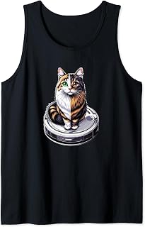 Robotic Toy Vacuum Cleaner Kitten Lover Cute Cat Tank Top
