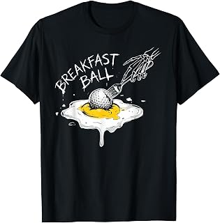 Breakfast Ball Egg Funny Golf Humor Skeleton Design T-Shirt
