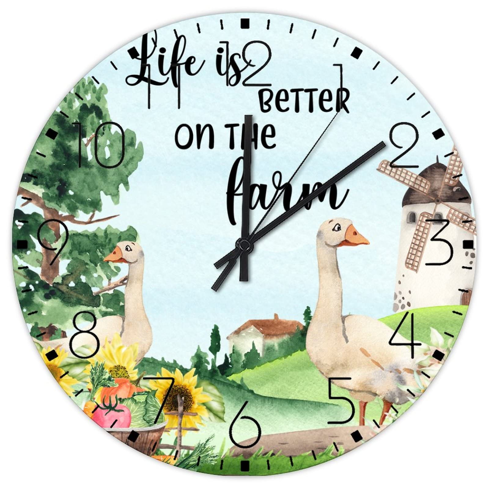 Horloge murale sans tic-tac en bois de 38 cm pour supprimer les bruits nocturnes