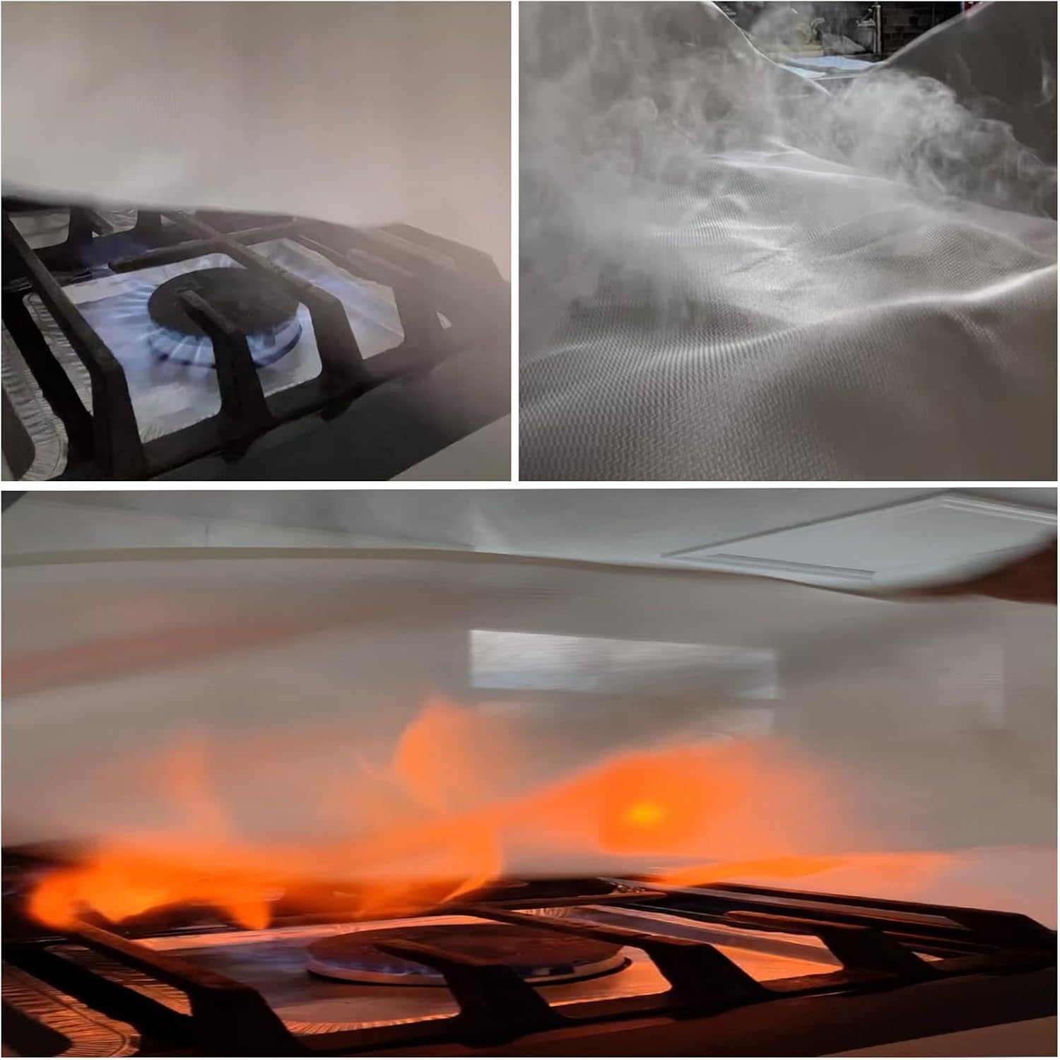 Emergency Fire Blanket,4 Pieces of 39.3” x 39.3” Family Emergency Fire Blankets,100% Fiberglass,Useful Backup to Fire Extinguishers,Used to Extinguish Small Fires,Isolate The Fire, Beige