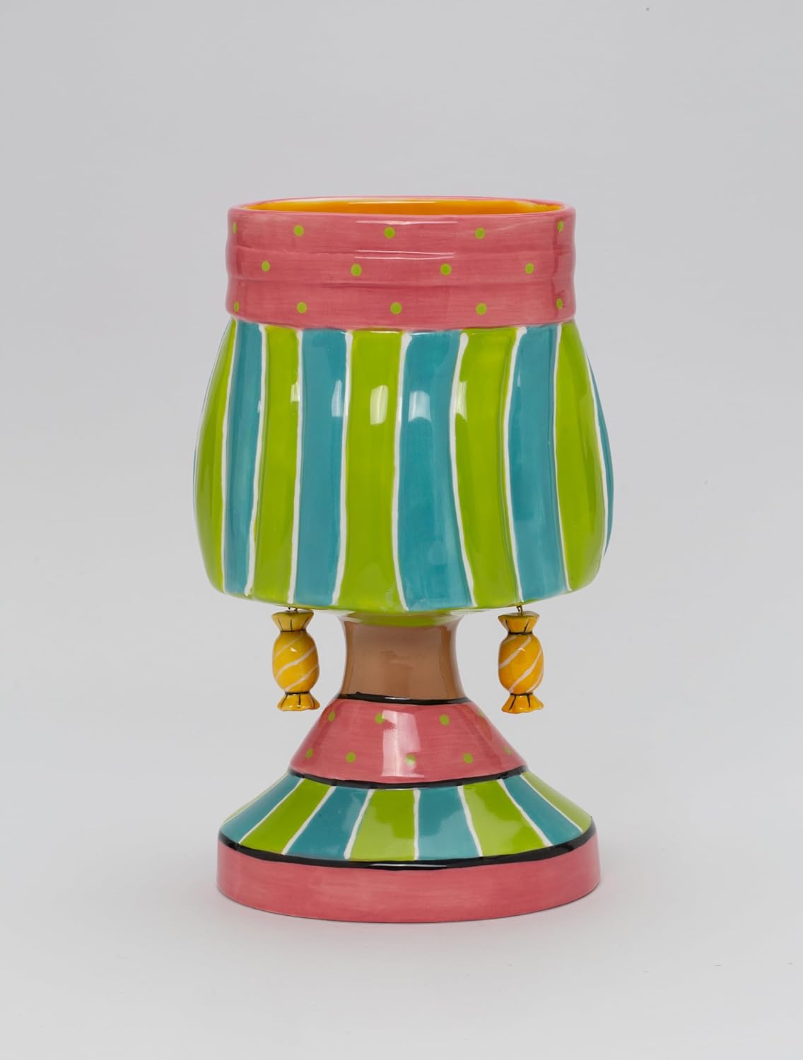Cosmos Gifts Fine Ceramic Dollymamas African American Black Fashion Lady with Hat Vase Candy Bowl, 8-1/2" H