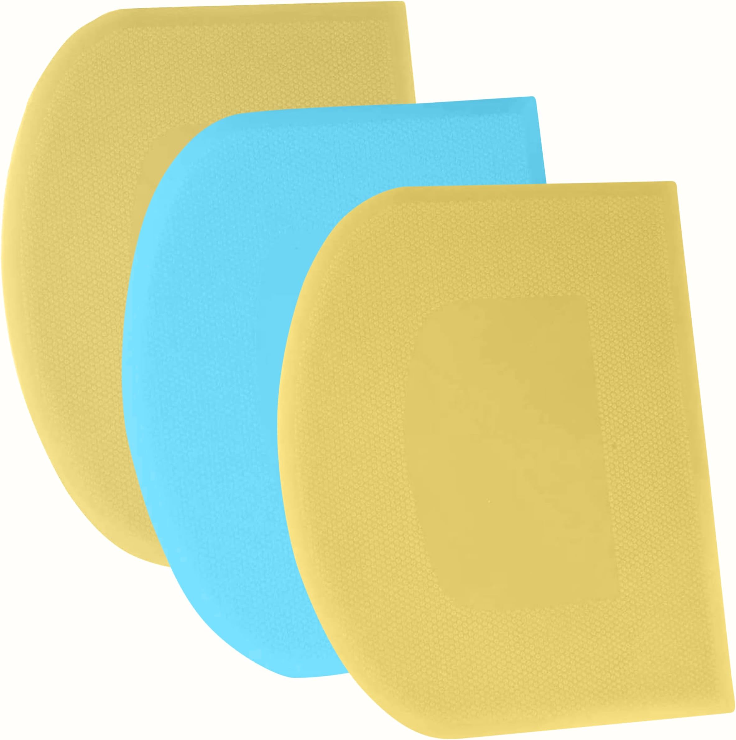 SURDOCA Dough Scraper Bench Scraper - 3P 7.1x4.9" Plastic Flexible Bowl Scraper, Sharp Edge & Angles Cake Scraper. Non-Slip Bakeware Decorating Tools Sculpting & Modeling Tools - Yellow+Blue+Yellow