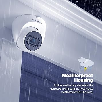 Amcrest 2-Pack 5MP UltraHD Outdoor Security IP Turret PoE Camera with Mic/Audio, 5-Megapixel, 98ft NightVision, 132 FOV, IP67 Weatherproof, MicroSD Recording (256GB), 2PACK-IP5M-T1179EW-AI-V3 White