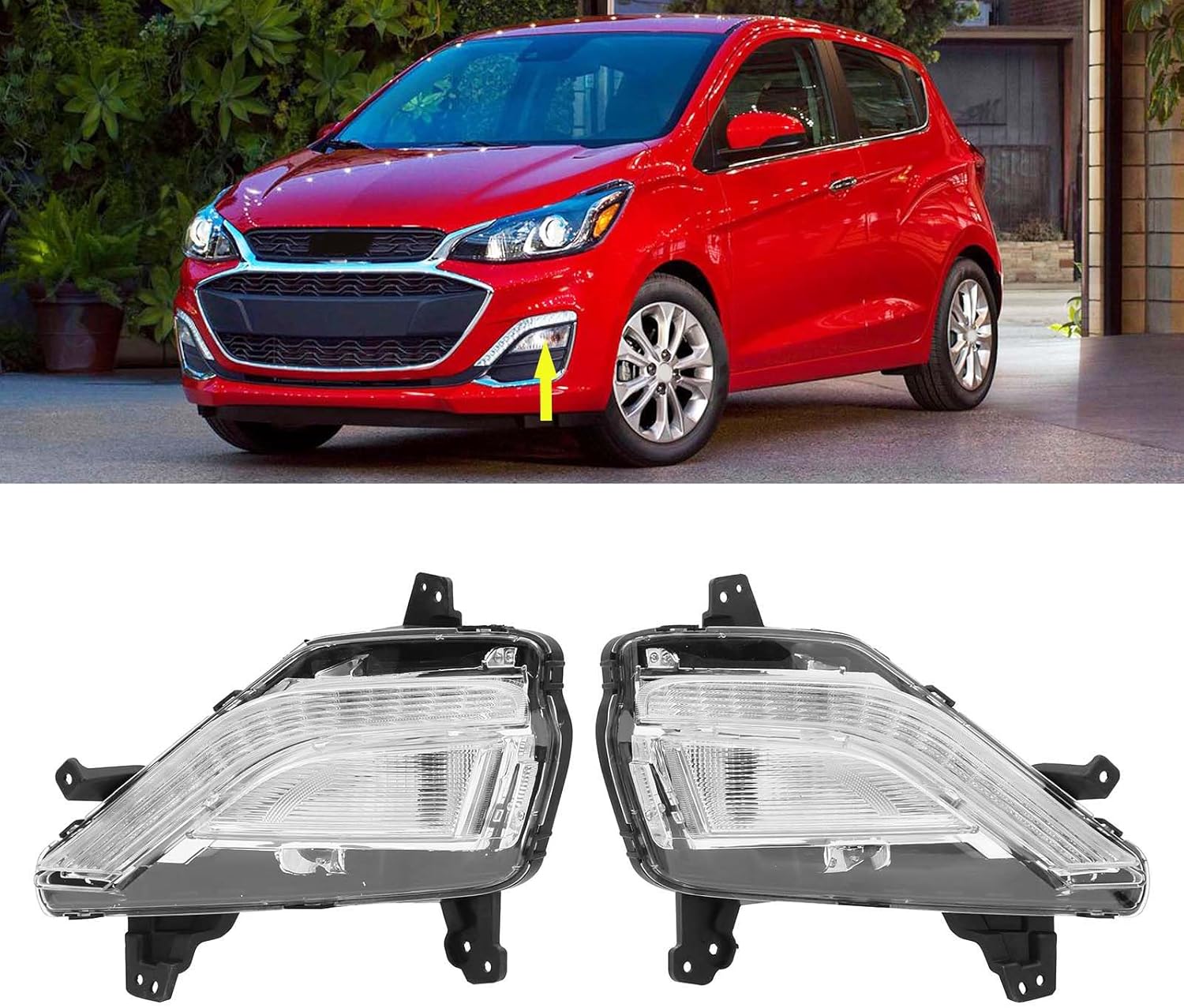 Front Bumper LED Fog Light Fit for Chevrolet Spark 2019 2020 2021 2022 Fog Lamp Left and Right Side