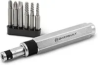 Powerbuilt - Conjunto de 7 peças mini chave de impacto e extrator, ferramentas manuais, chaves de fenda e pontas, chaves de fenda - Multi-In-One (647767), prata