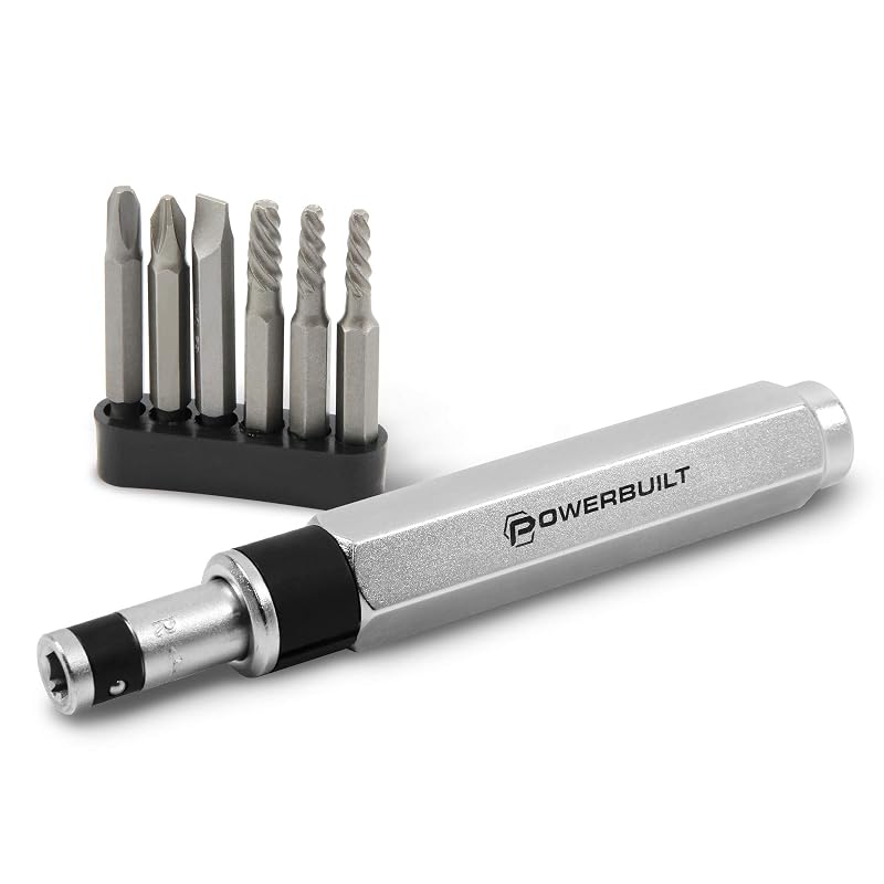 Kit de Chave de Impacto e Extrator Powerbuilt com Encaixe de 6,35 mm (1/4 pol.), 7 Peças, Modelo 647767