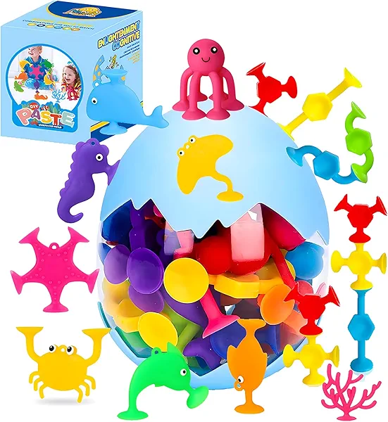 HYSZXUS Bath Toys - 27 PCS Suction Cup Toys Bathtub Toy Shower Toy for Kids Ages 4-8,Sensory Toys for 3 4 5 6 7 Year Old Boys Girls,Mold Free Bath Toy Travel Toy