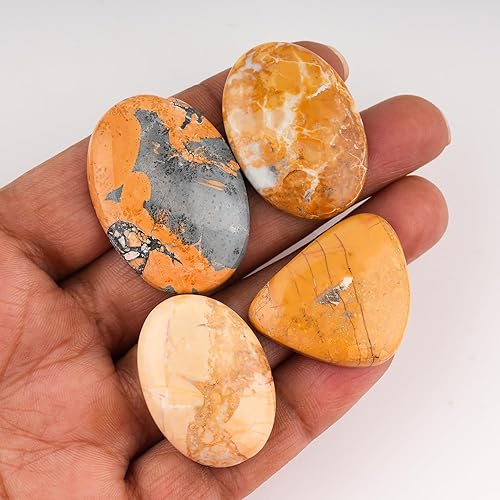 Vista 64 de (5 piezas) piedra preciosa natural de jaspe de sangre, cabujón suelto al por mayor, fabricación de joyas de bricolaje, envoltura de alambre, Lapis