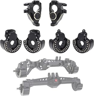 F10 Axle Brass Knuckle Weights with Front & Rear Portal Covers for 1/10 RC Crawler Vanquish VRD VS4-10 Phoenix, Lower COG LCG Upgrade Parts (3-in-1 Set)