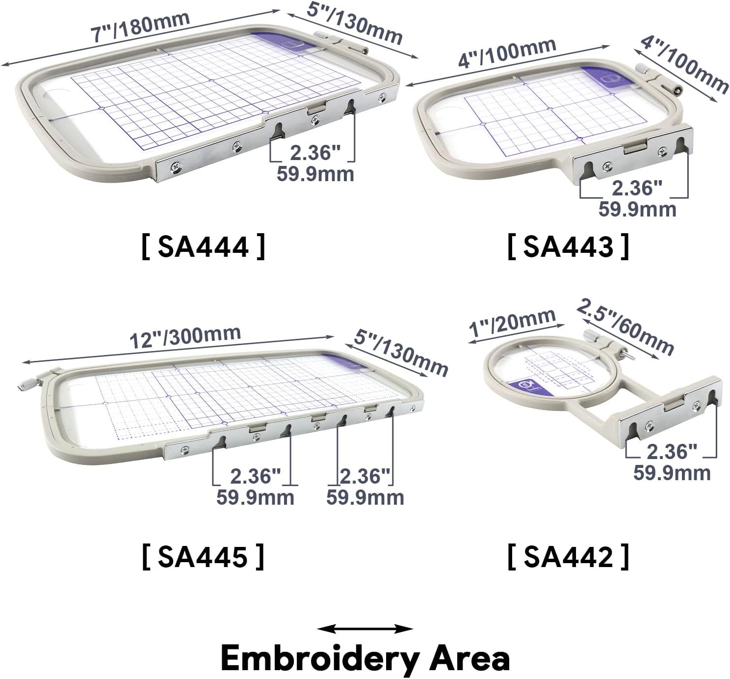 MagnaHoop Embroidery Hoops for Brother PE900 SE2000 PE800 SE1900 PE770 780D PE700 PC6500 Brother Innovis 1250 700 Babylock Embroidery Machine Hoop