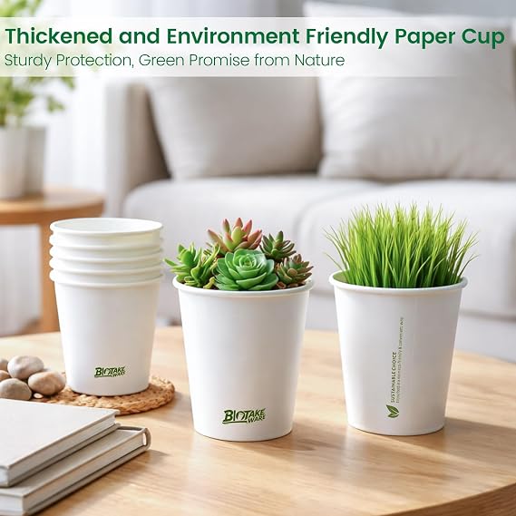 Paper Cups 8 oz, 300 Pack Disposable Coffee Cups for Hot & Cold Beverages, Sturdy with Leak-Resistant Lining, Ideal for Office, Party, Home and Travel (LOGO)