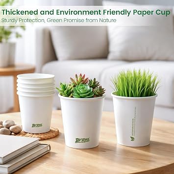 Paper Cups 8 oz, 300 Pack Disposable Coffee Cups for Hot & Cold Beverages, Sturdy with Leak-Resistant Lining, Ideal for Office, Party, Home and Travel (LOGO)