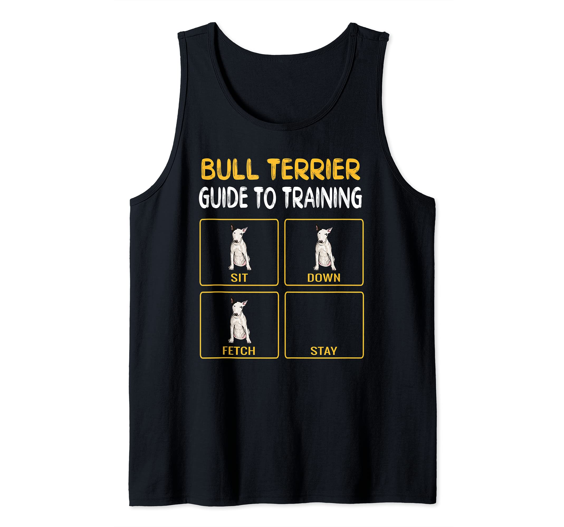 Funny Bull Terrier Guide To Training Dog Obedience Trainer Tank Top, Black, S