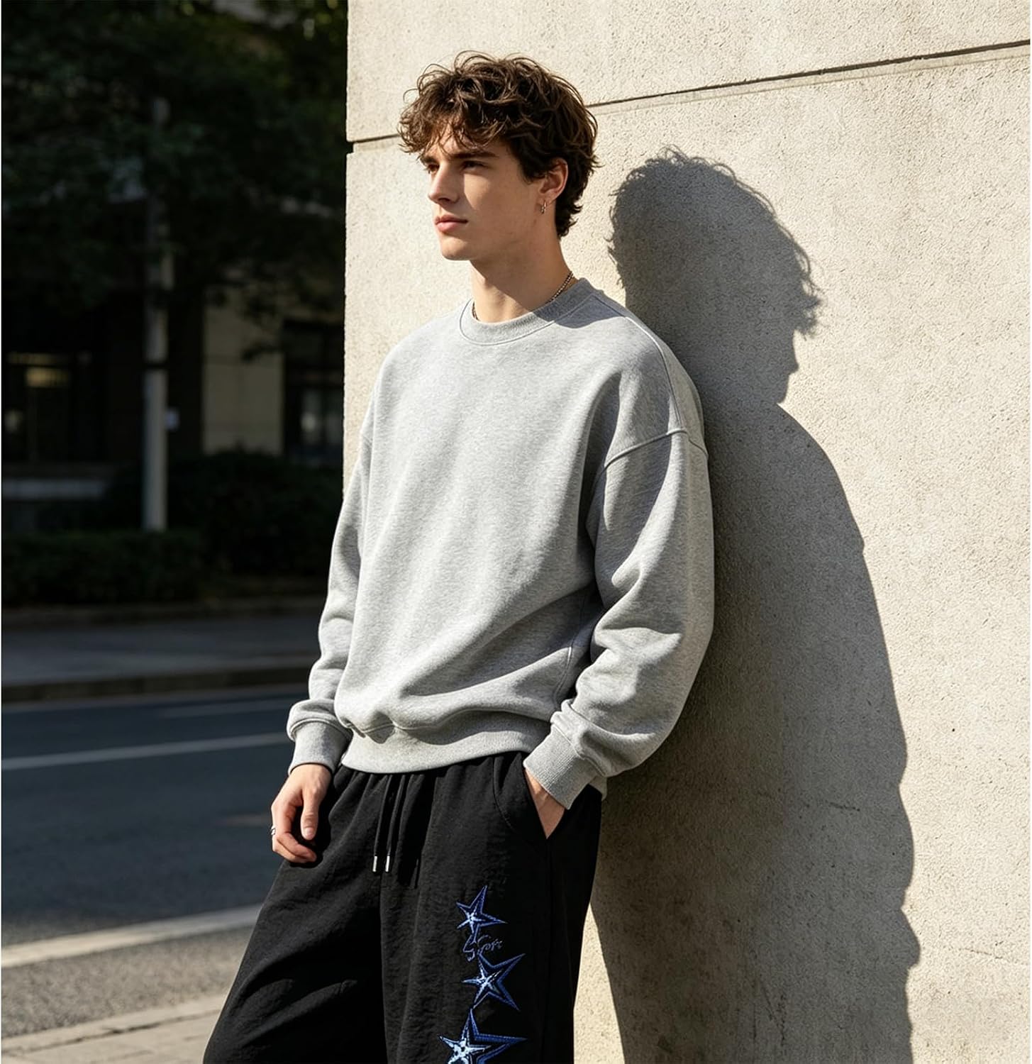 Men's Star Embroidered Parachute Pants Unisex Y2K​ Hip Hop Baggy Cargo Pants