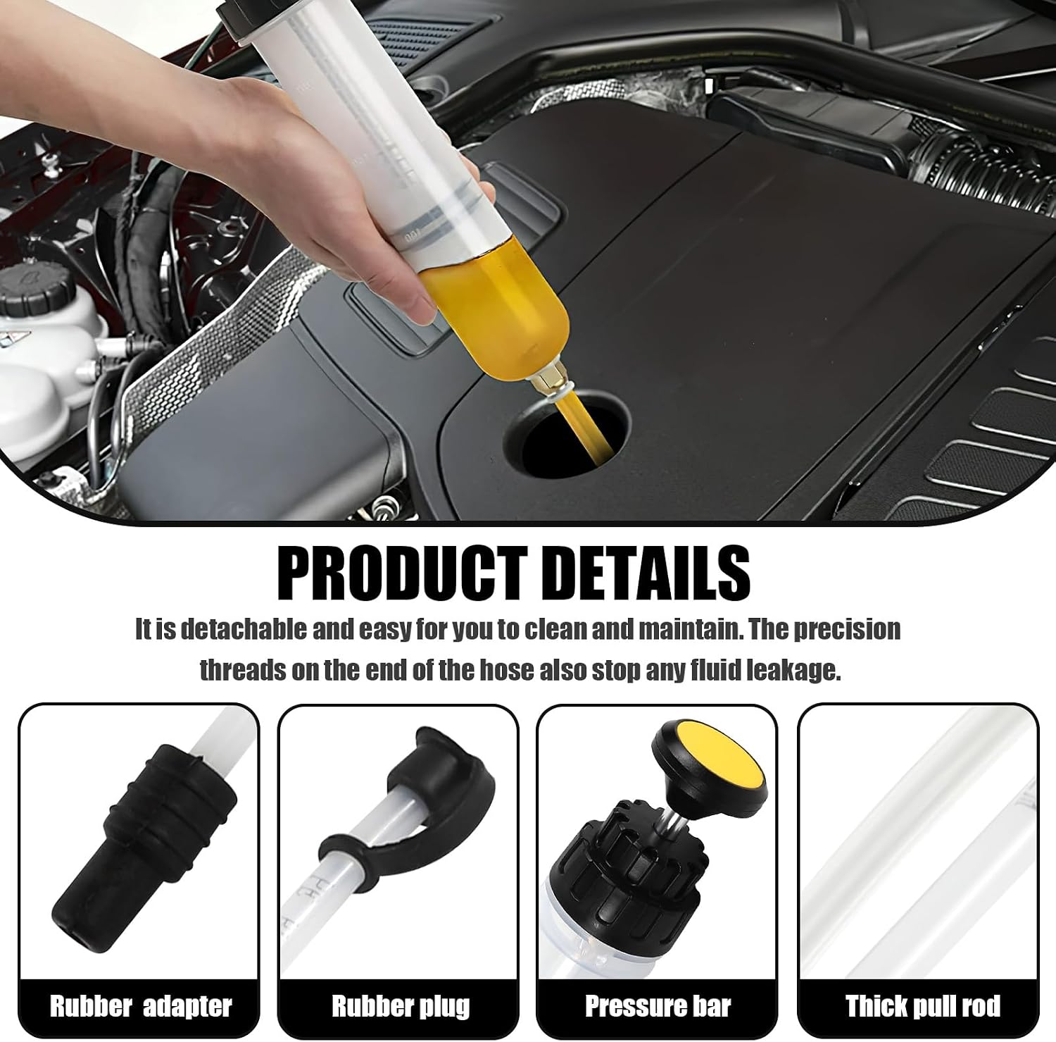 Automotive Fluid Extractor Pump, Oil Pump Syringe, Oil Change Syringe with Hose, Fluid Extractor Pump Siphon Pump, Oil Extractor Pump Car Accessories for Mechanical Liquids