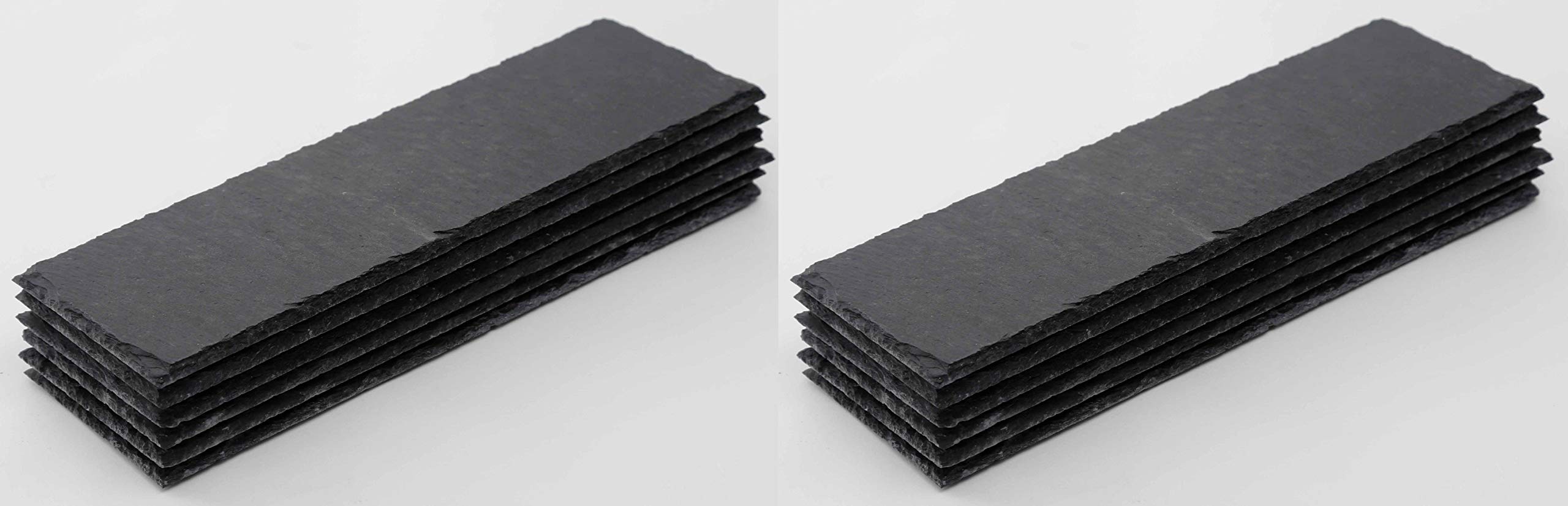 Novaliv 12x Schieferplatten I rechteckig I 30x10x0,4 cm I Sushi Deko Servierplatten lang Schieferplatten Untersetzer Tischplatz