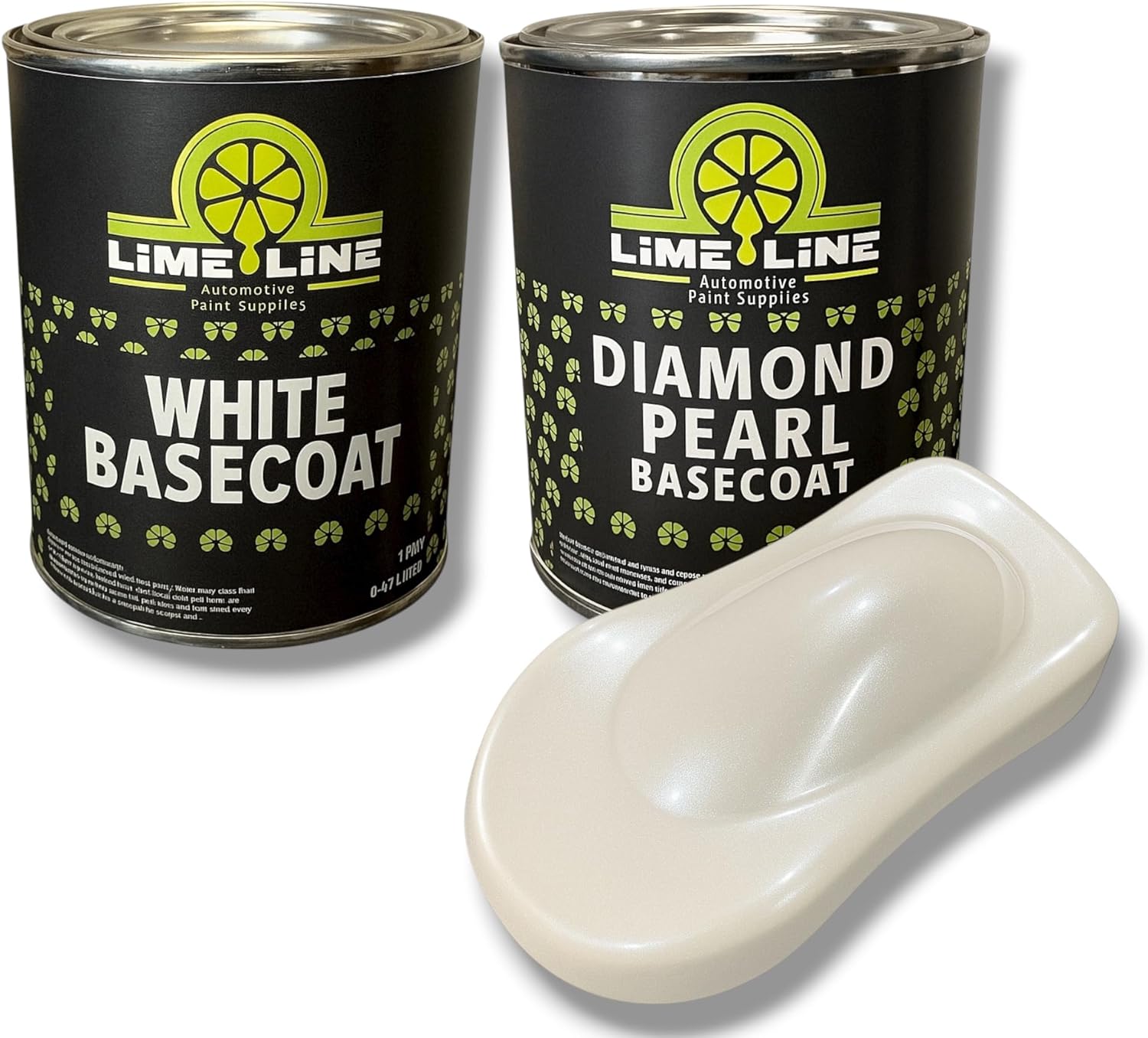 LiME LiNE Diamond Pearl White Tri-Stage Automotive Paint Kit - White Base Coat + Diamond Pearl Layer – Custom Finish for Cars, Trucks & Motorcycles Professional-Grade, Requires 2K Clearcoat Topcoat (2 Pints Kit)