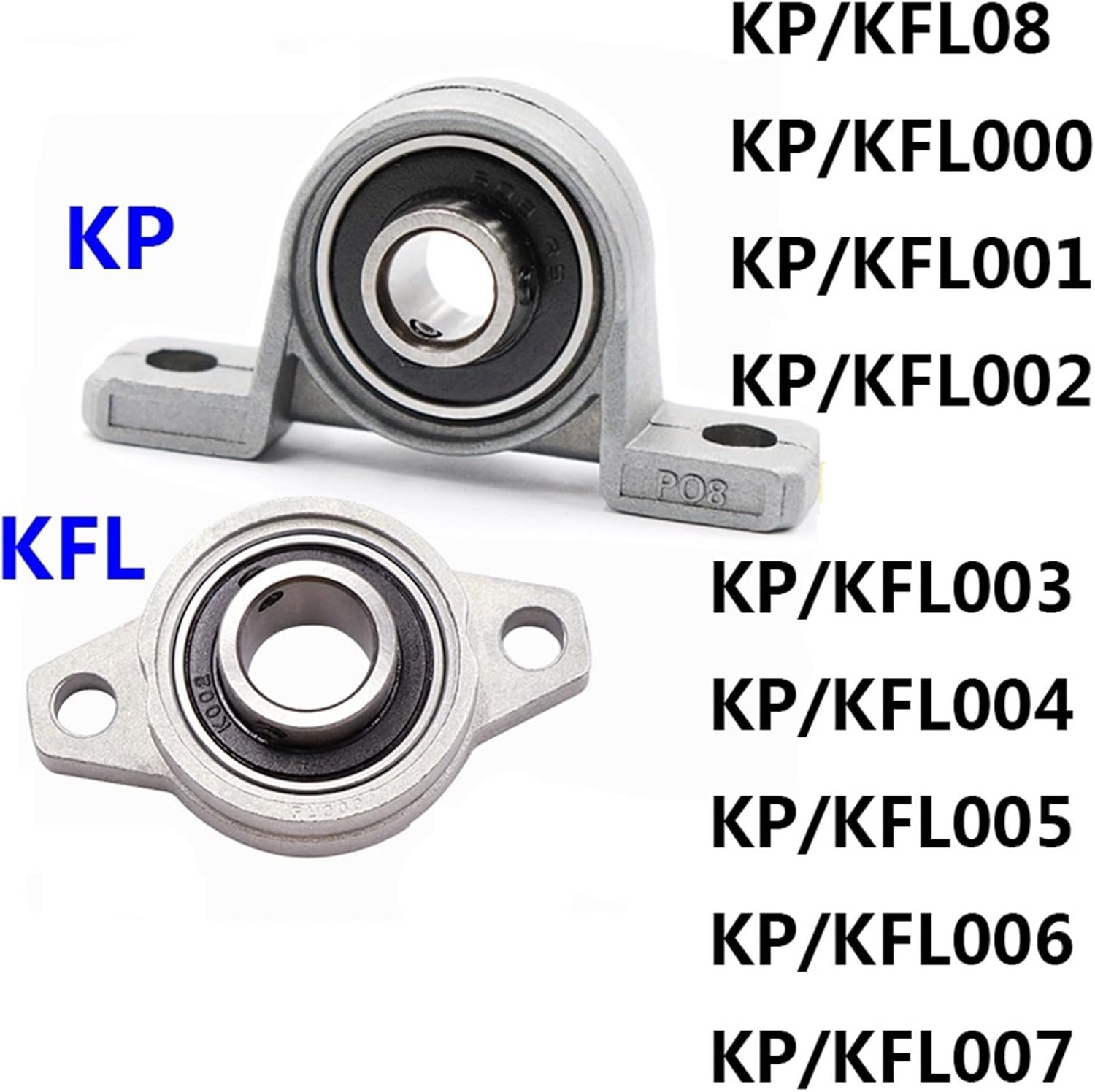 1pcs Zinc Alloy Diameter 8mm to 35mm Bore Ball Bearing Pillow Block Mounted Support Kfl08 Kfl000 Kfl001 Kp08 Kp000 Kp001 Kp002(KFL003 17mm)