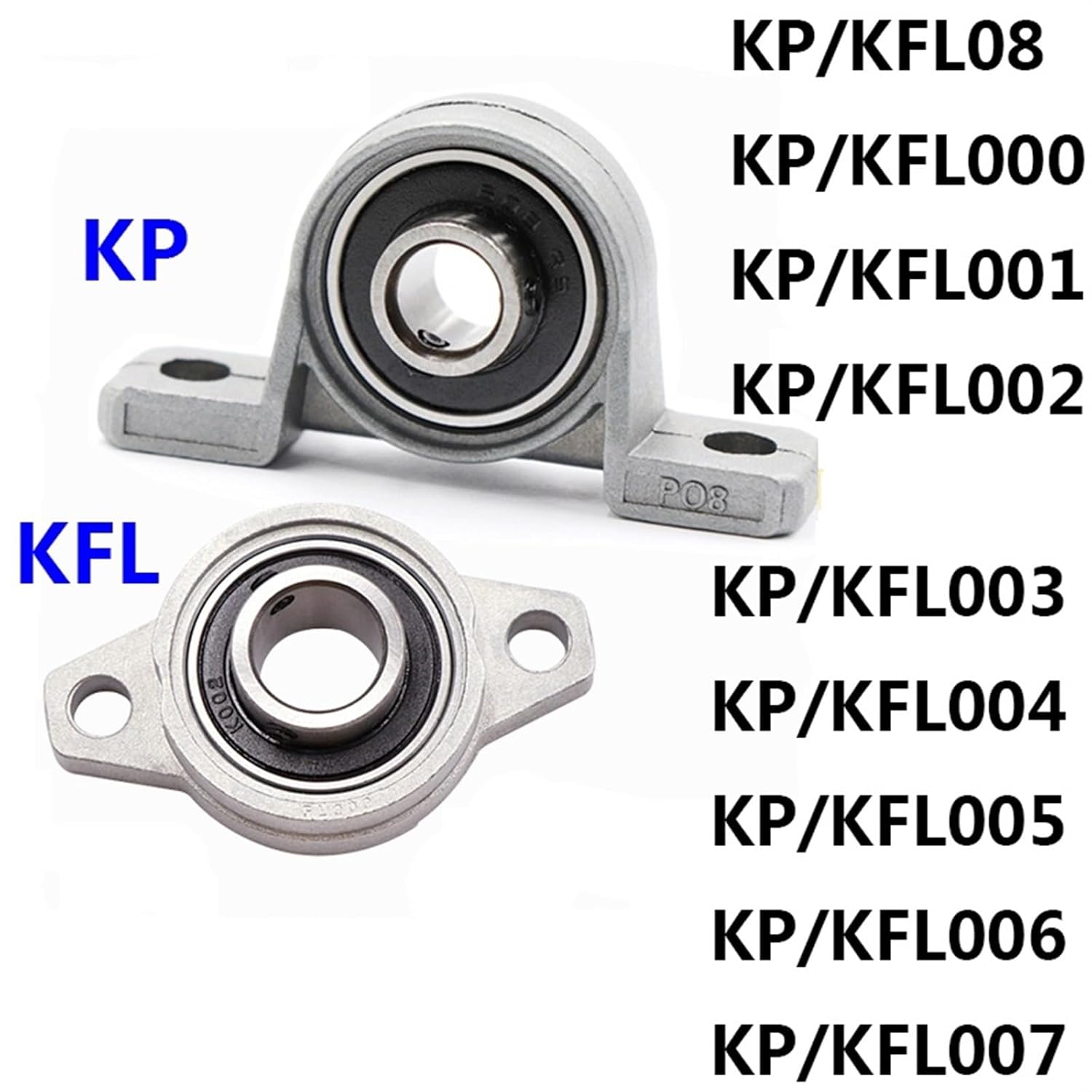 1pcs Zinc Alloy Diameter 8mm to 35mm Bore Ball Bearing Pillow Block Mounted Support Kfl08 Kfl000 Kfl001 Kp08 Kp000 Kp001 Kp002(KFL003 17mm)