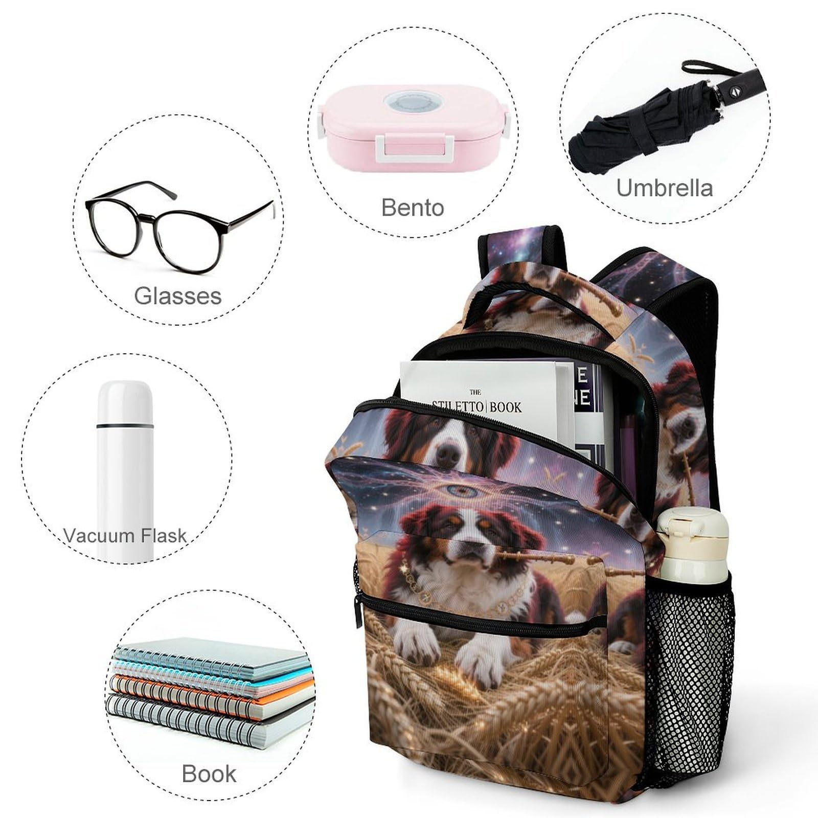 Perro malinois belga Mochila Chica Chico Animal Morrals Cómoda Y Versátil Instituto Para Colegio Viaje Cámping Niños Y Niñas