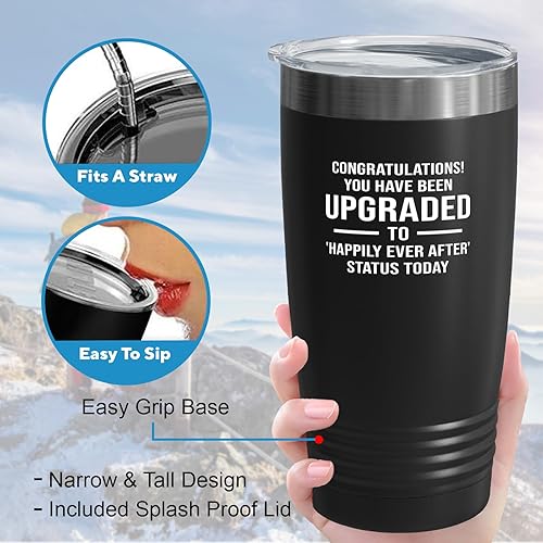 Miniatura 4 de Bride Tumbler 20oz Black -Been Upgraded - Bride To Be Gifts Bridal Shower Wedding New Bride Mr Mrs Bachelorette Party Fiancee Newly Engaged