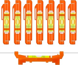 8 Pcs Hanging Bubble Line String Level Tools, Mini Spirit Line Level for Building Trades Bricklaying Tiling Engineering Surveying Metalworking and Measuring - Orange