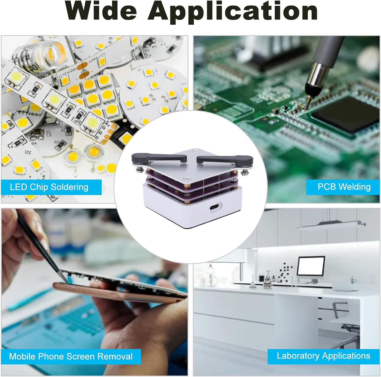 Fafeicy 65W USB C Soldering Hot Plate Digital Preheat Station Aerospace Aluminum Heating Plate for LED Bead Soldering Phone Repair