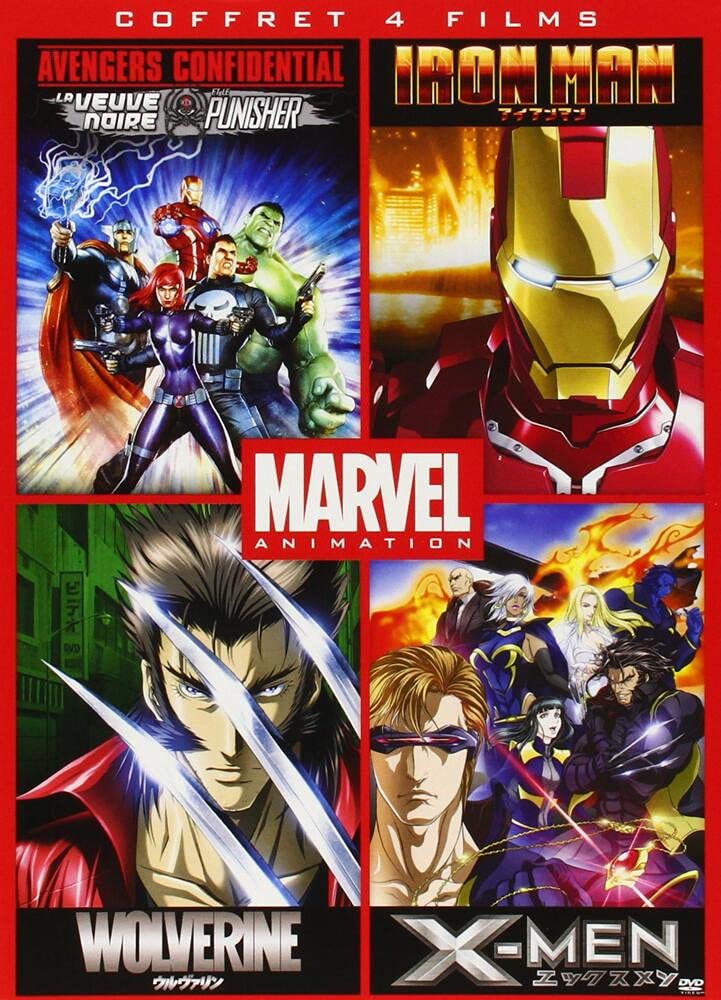 Marvel Animés - Coffret : Iron Man + Wolverine + X-Men + Avengers Confidential