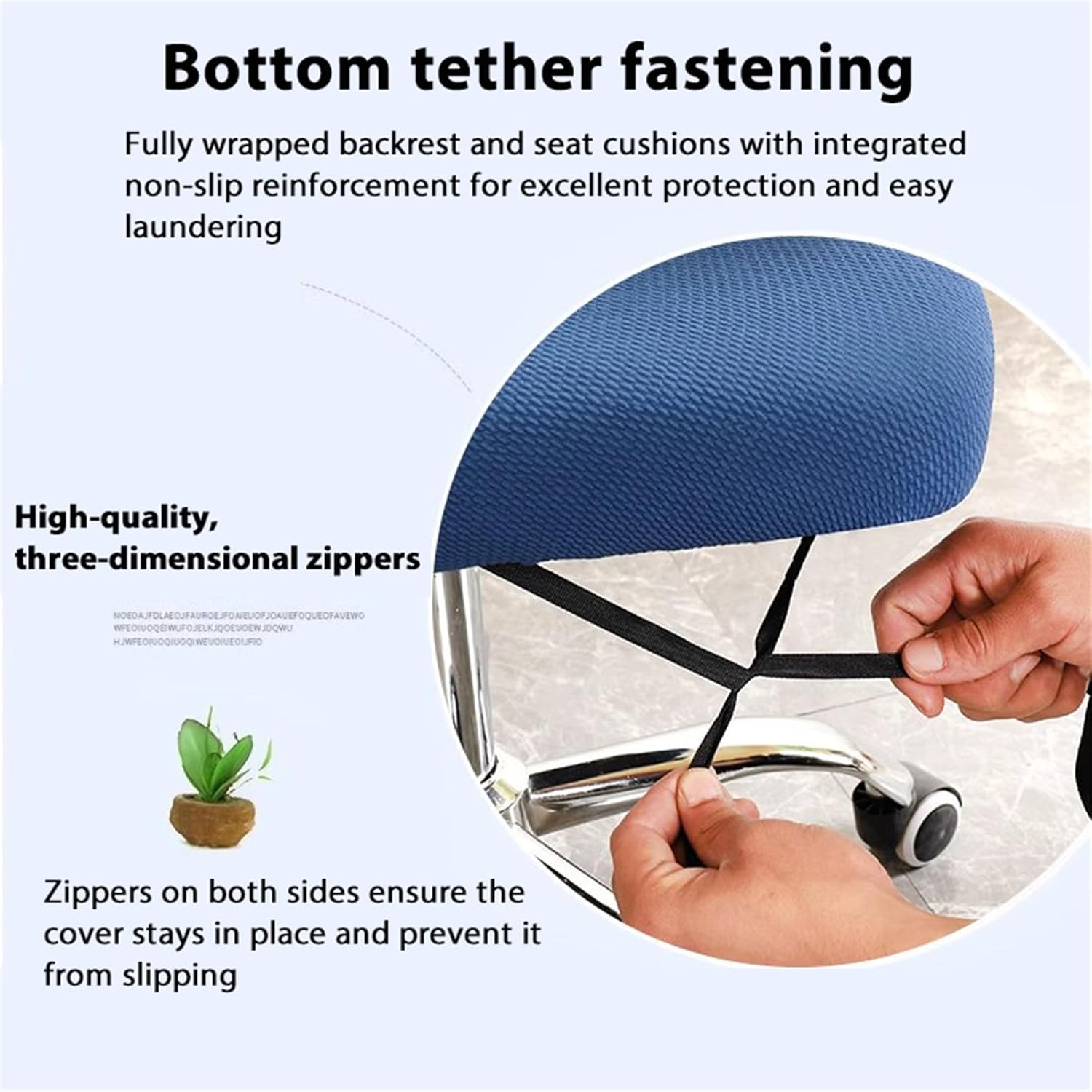 Stretch Elastic Office Chair Cover 2-Piece, Non Slip Removable Universal for Desk Chairs - Home and Office Decorative Furniture Protector,Red