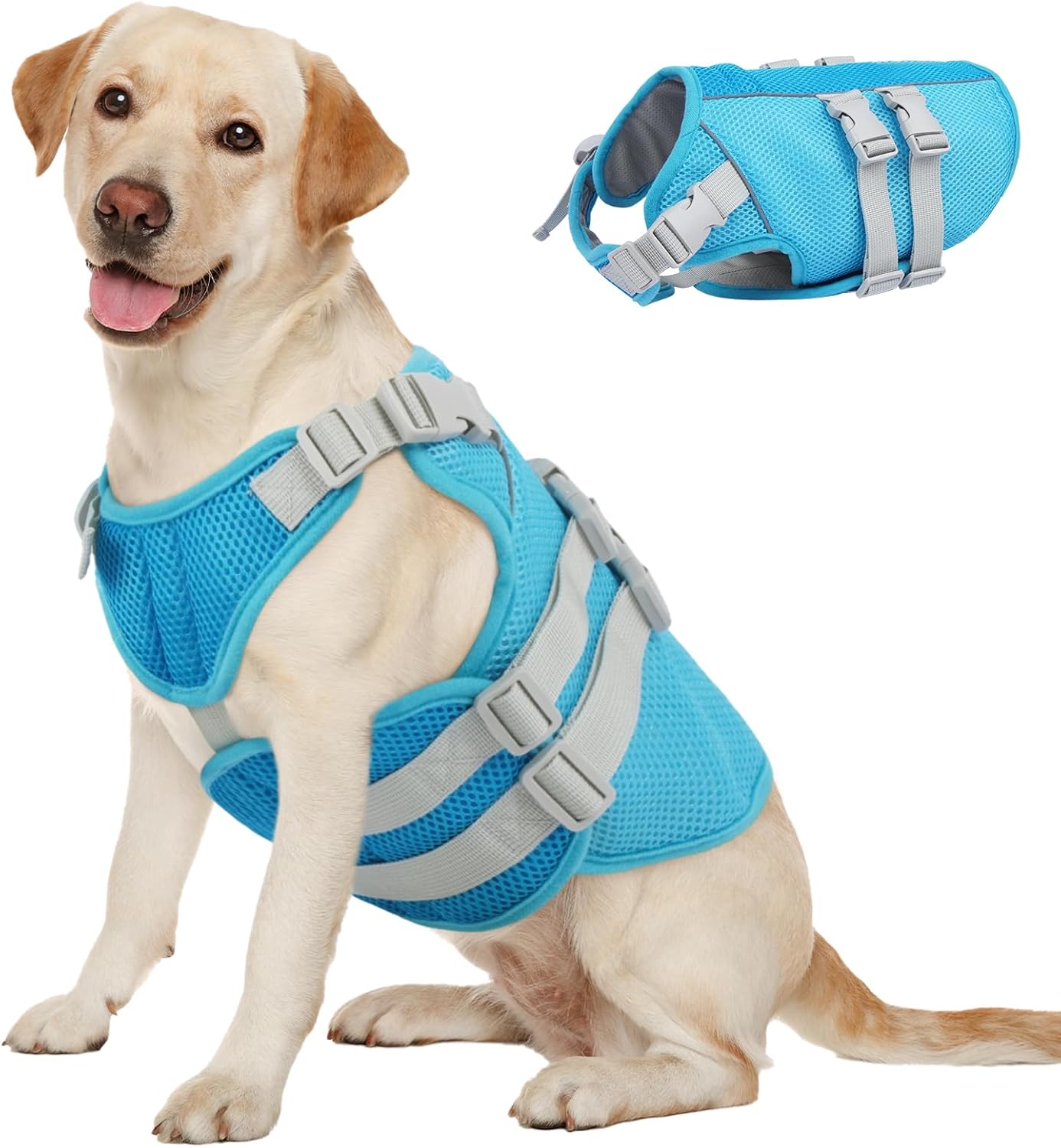 Medium Dog Cooling Vest Harness with UV Protection & Adjustable Fit Medium Dog Cooling Vest Harness with UV Protection & Adjustable Fit