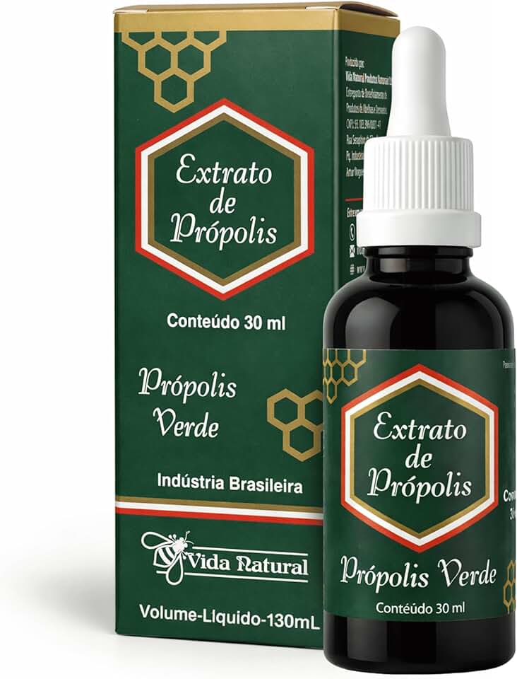 Extrato de Própolis Verde 30ml Uso Diário Cuidado para Gripes Produto Natural