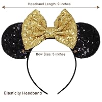 Vista 15 de Diadema con orejas de ratón de Minnie de leopardo, decoración de fiesta, diadema de orejas de ratón para disfraz de Halloween, accesorios para el 2