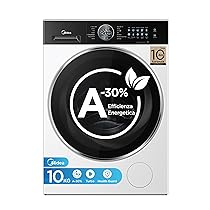 Midea Lavatrice Carica Frontale, 10 kg, Classe A-30%, 1400 Giri, Vapore, Silent Inverter Motor, Lavaggio Potente e Rapido,Pannello Touch, Bianco – MF21EW100B