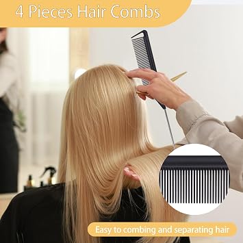 23 Pieces Hair Parting Tools Set, Hair Braiding Tool, Rat Tail Combs