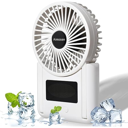 Amazon 扇風機 卓上扇風機 携帯扇風機 4000mah充電式 Usb扇風機 超強風 超静音 大風量風量3段階調節 24h長時間連続使用 Ledライト機能 小型 ミニ扇風機 ホーム キャンプ 外出 オフィス ゲーム観戦 乗馬 釣り トラベル軽量 ポータブルそして美しい扇風機 Aimosen