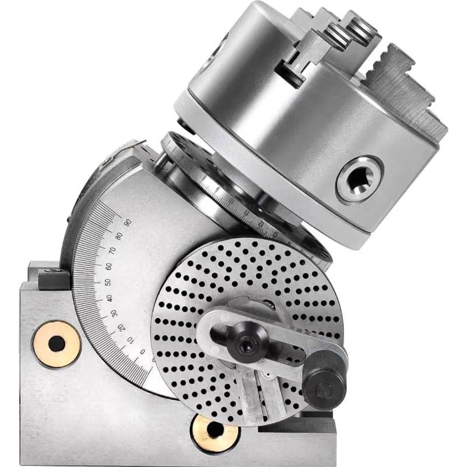 LJLYYDS Heavy Duty 3 Jaw Dividing Head Set, Semi Universal Rotary Table with Tailstock & Dividing Plates, Precision Machining, Vertical Horizontal Use 4inch