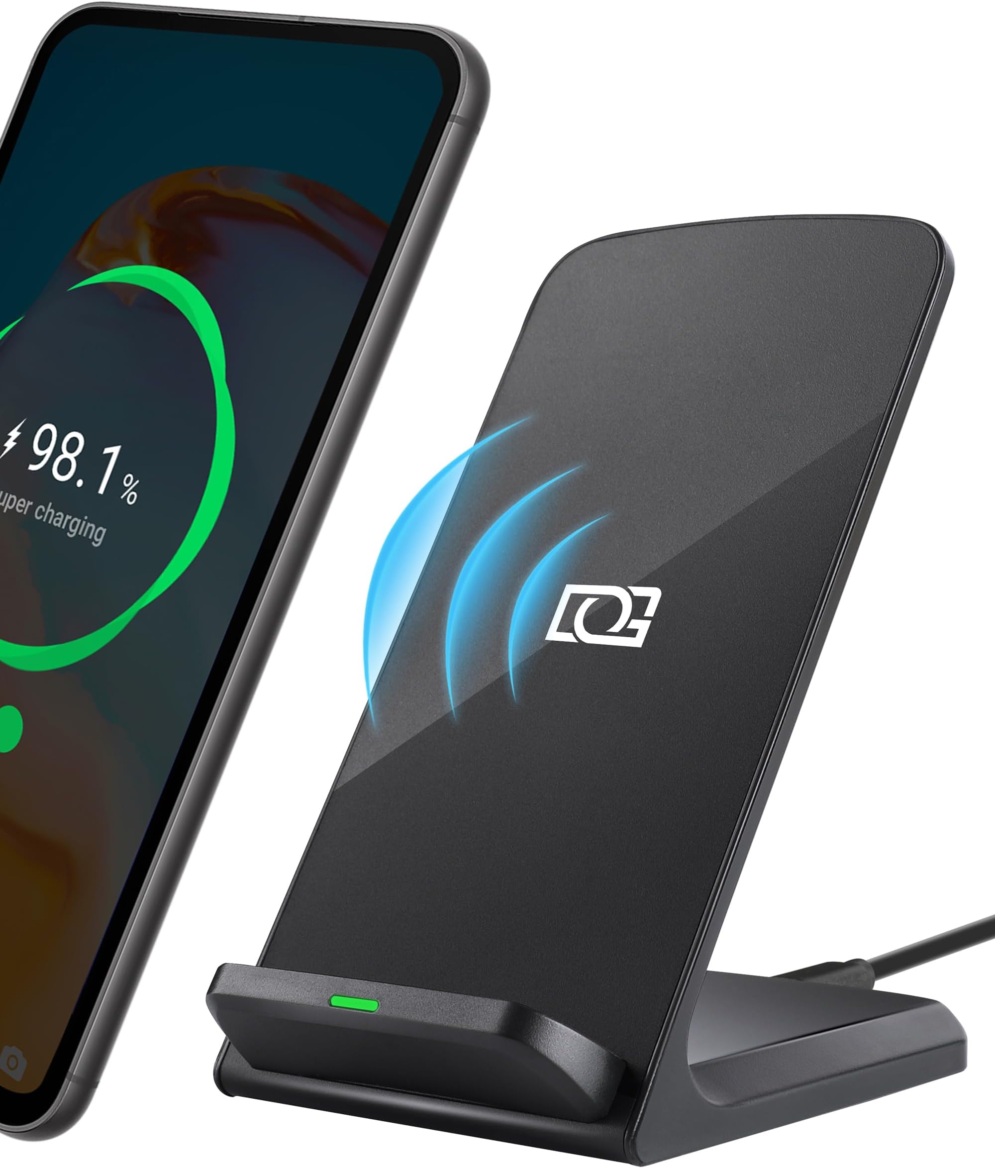Wireless Phone Charger for Apple & Android, 15W Fast Qi Charging Stand for iPhone 17 Pro 16 15 14 13 12 11 Plus Samsung Galaxy S25 Z Flip Fold Note Pixel 10 (Wireless Charger)