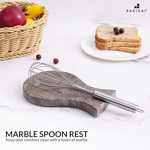 Miniatura 2 de Radicaln Soporte de cuchara de mármol para estufa de 8 pulgadas, soporte para cuchara hecho a mano para utensilios de cocina, ideal para utensilios