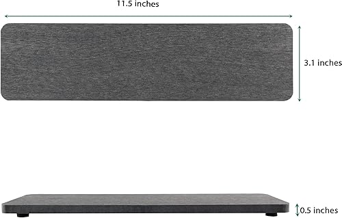 2 Pcs Water Absorbing Stone Trays, Kitchen/Bathroom Sink Soap Dish, Diatomite Tray Used for Hand Soap & Cosmetic Bottles in The Modern Home, 3.15" W x 8.7" L, White(Dark Gray,11.8" x 3.15")