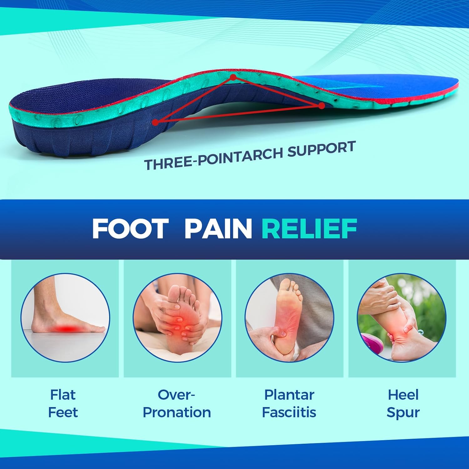 Heavy Duty High Arch Support Insole Orthotics - Pain Relief for 220+ lbs Plantar Fasciitis, for Men & Women with Hard-Working Feet, Flat Feet Orthotic Insert with Odor Control（L） - Image 4