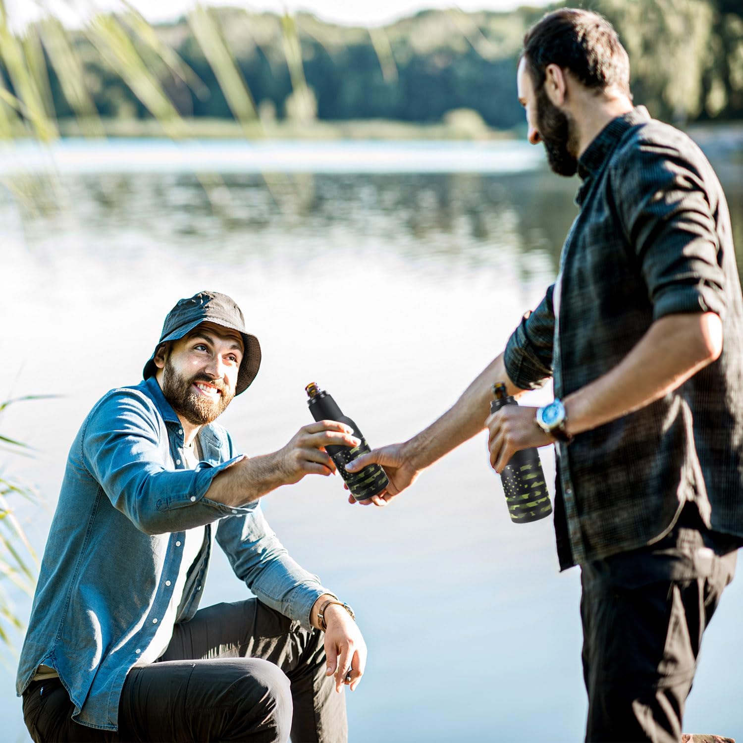 Stepstall Can Cooler Beer Bottle Holder with Beer Opener, 4-in-1 Design Slim Can Beer Bottle Insulators, Double Walled Stainless Steel Insulated, 12 OZ Beer Gifts for Men Father(Camouflage Flag) - Image 7