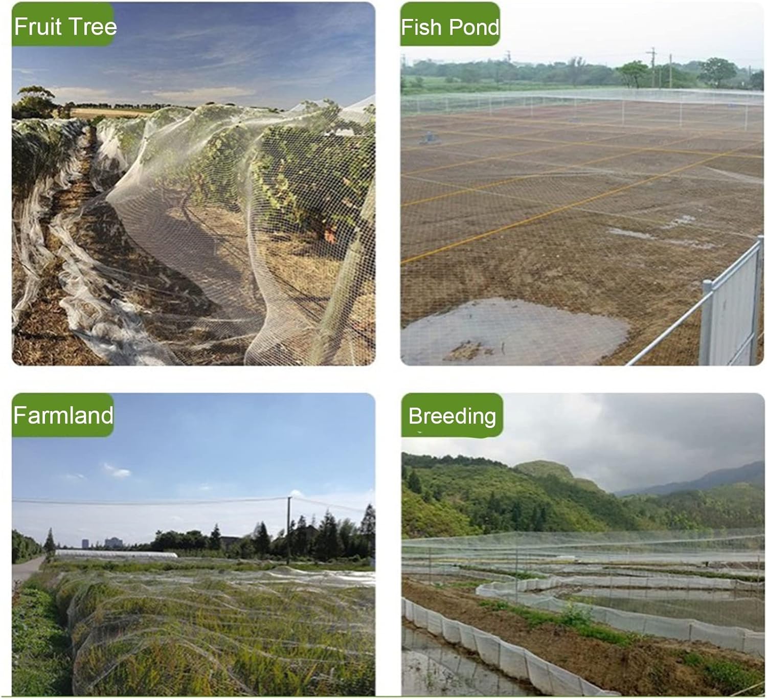 Chicken Plastic Wire Fencing Mesh Bird Netting for Blueberry Bushes, Large White Nylon Mesh/Critter Fence/Plants Protect Net, 5/10/20/30/40/50 M Width(7mx10m/22.9ftx32.8ft)